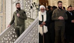 Devrimin yıl dönümü! Emevi Camisi’nde kardeşlik mesajı veren Şara’nın kıyafeti dikkat çekti