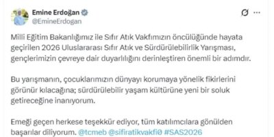 Emine Erdoğan: Gençlerimizin çevreye duyarlılığını derinleştiren bir adım
